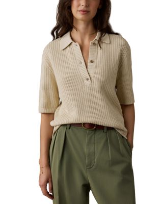 Miramar Linen Cotton Short Sleeve Polo Top