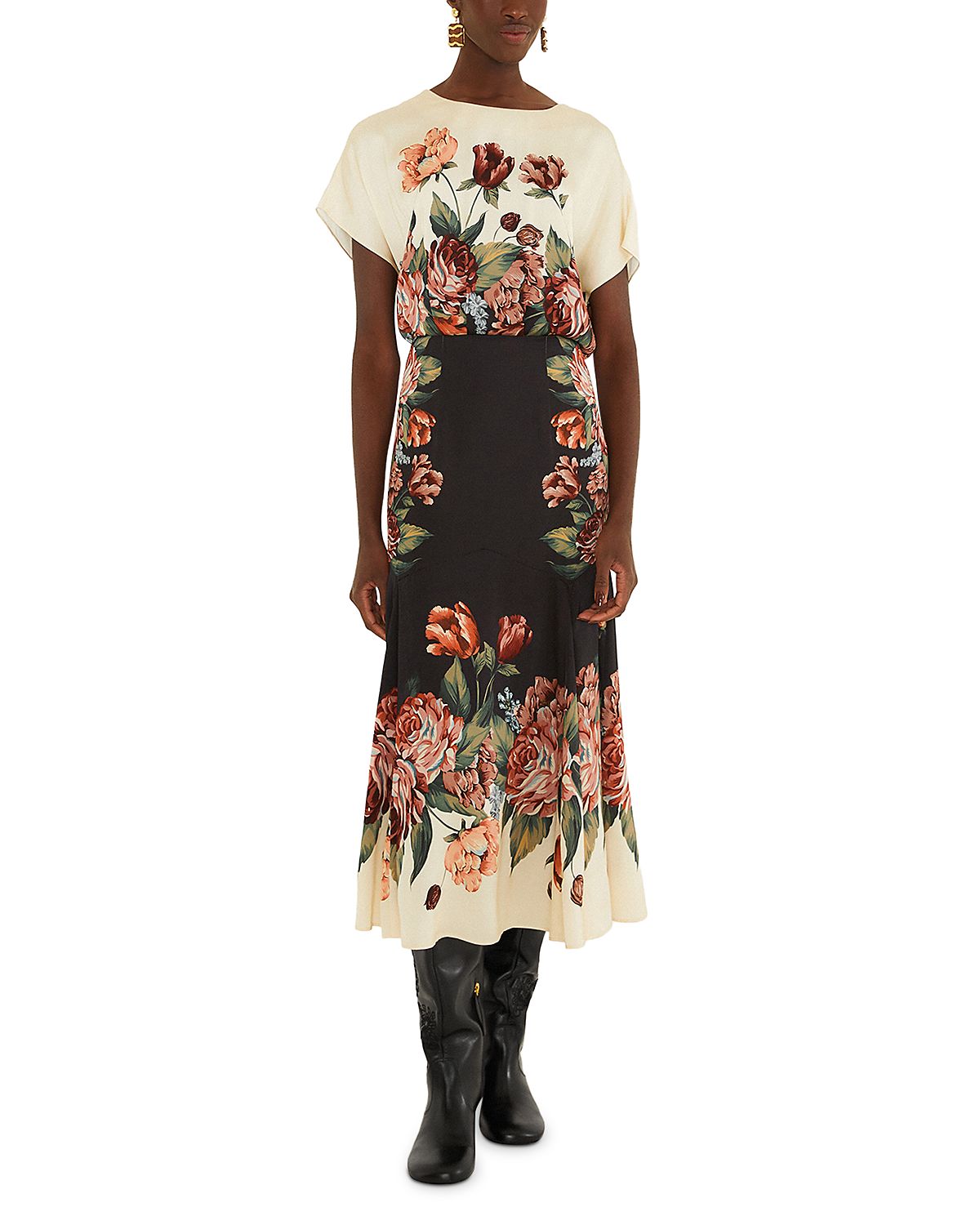 Farm Rio Blouson Bodice Midi Dress