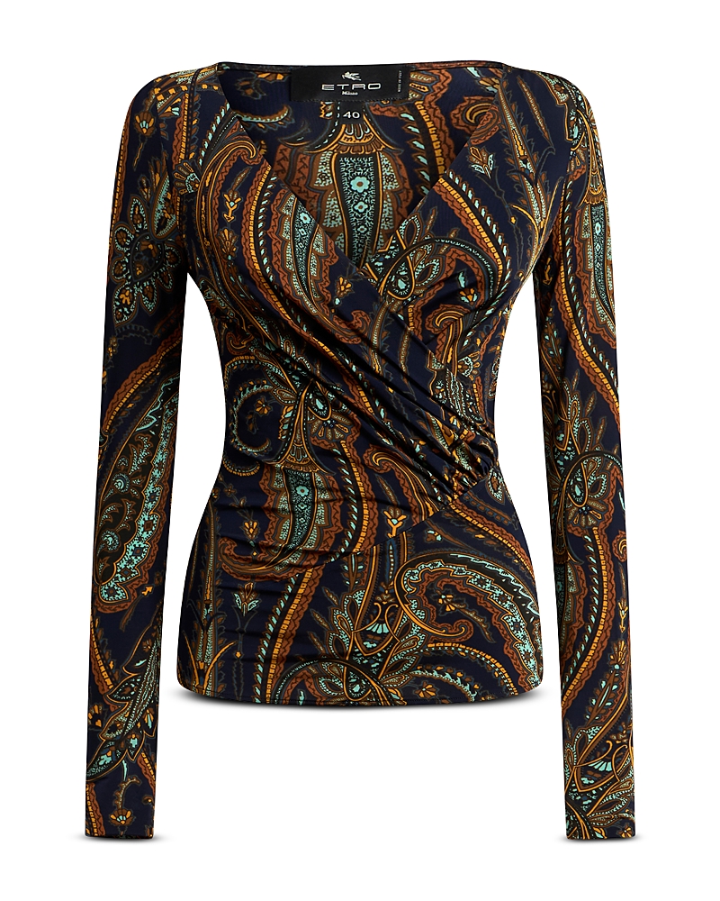 Etro Surplice Neck Knit Top