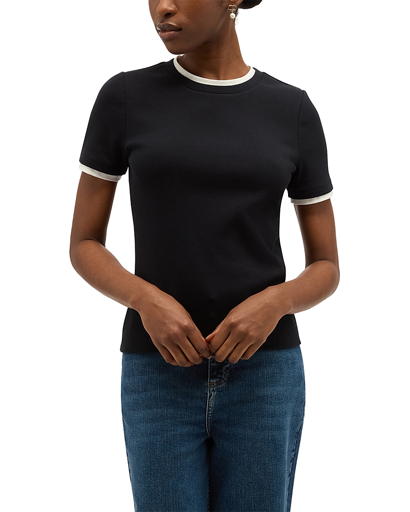 Hobbs London Kali Ribbed Cotton Stretch Top