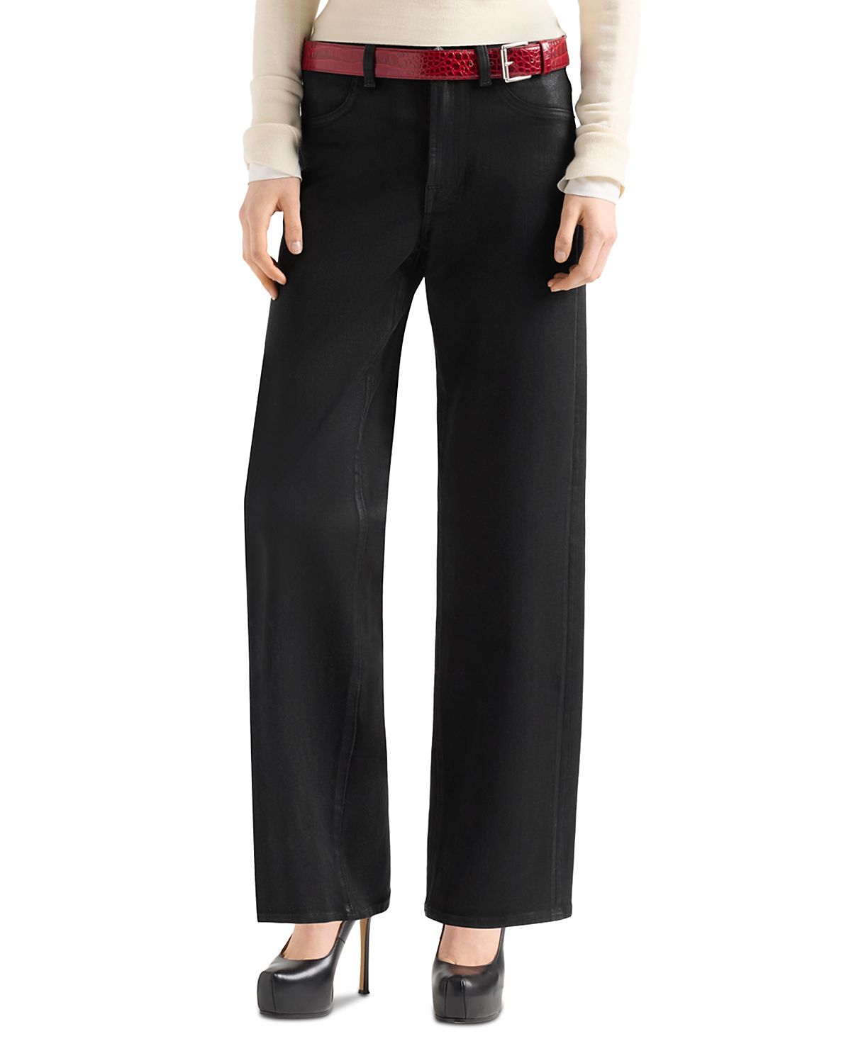 7 For All Mankind Stovepipe High Rise Straight Jeans