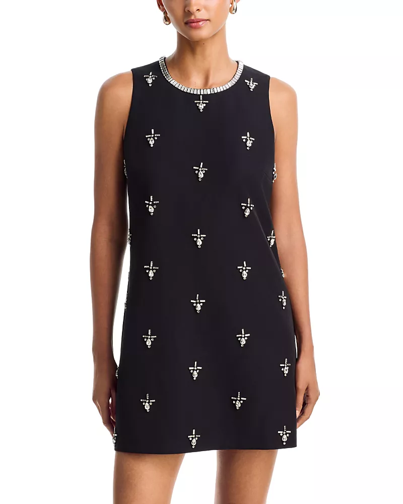 Aqua Crystal Embellished Mini Dress - Exclusive
