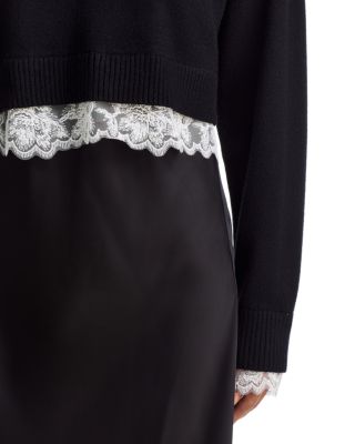 Lace Trim Slip Dress & Sweater - Exclusive - thumbnail 5