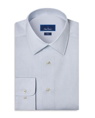Trim Fit Geo Print Cotton Dress Shirt