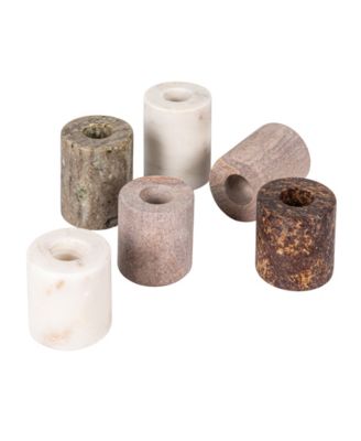  Decorative Marble Taper Candle Holders, Set of 6