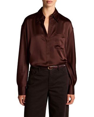 Silk Long Sleeve Dolman Shirt