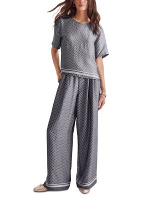 Violet Printed Short Sleeve Top & Valerie Pleated Print Pants