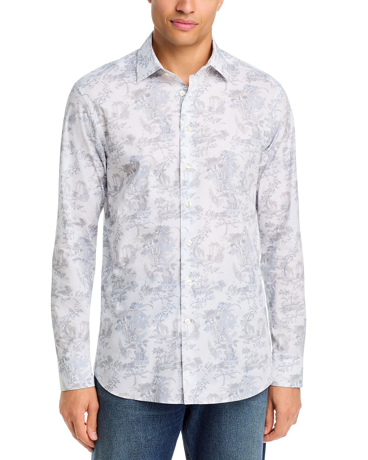 Etro Garden Print Cotton Blend Shirt