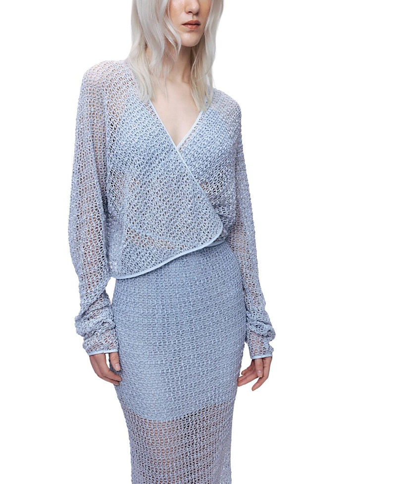 Nocturne Wrap Mesh Blouse