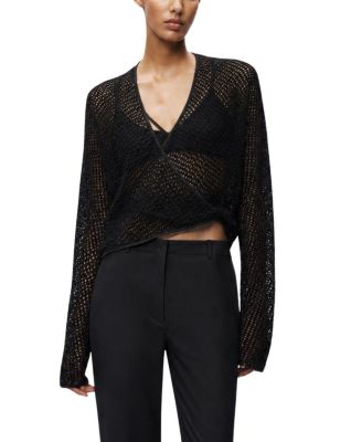 Wrap Mesh Blouse