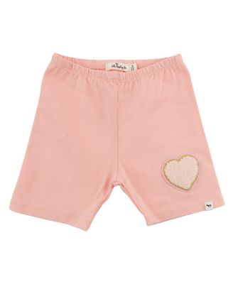 Girls' Heart Lt Pink Patch Jersey Biker Short - Baby, Little Kid