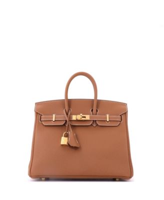 Birkin 25 Handbag Brown Togo with Gold Hardware
