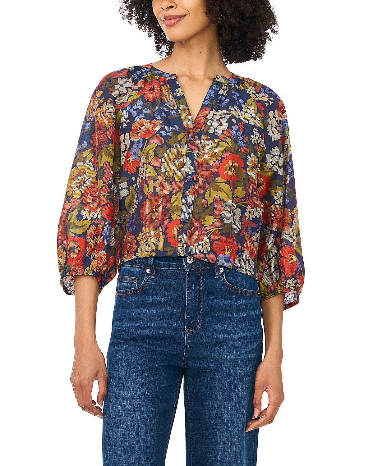 Vince Camuto Raglan Sleeve Button Down Blouse