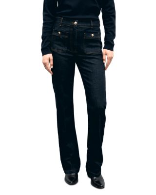 Ivana High Rise Straight Jeans in Black