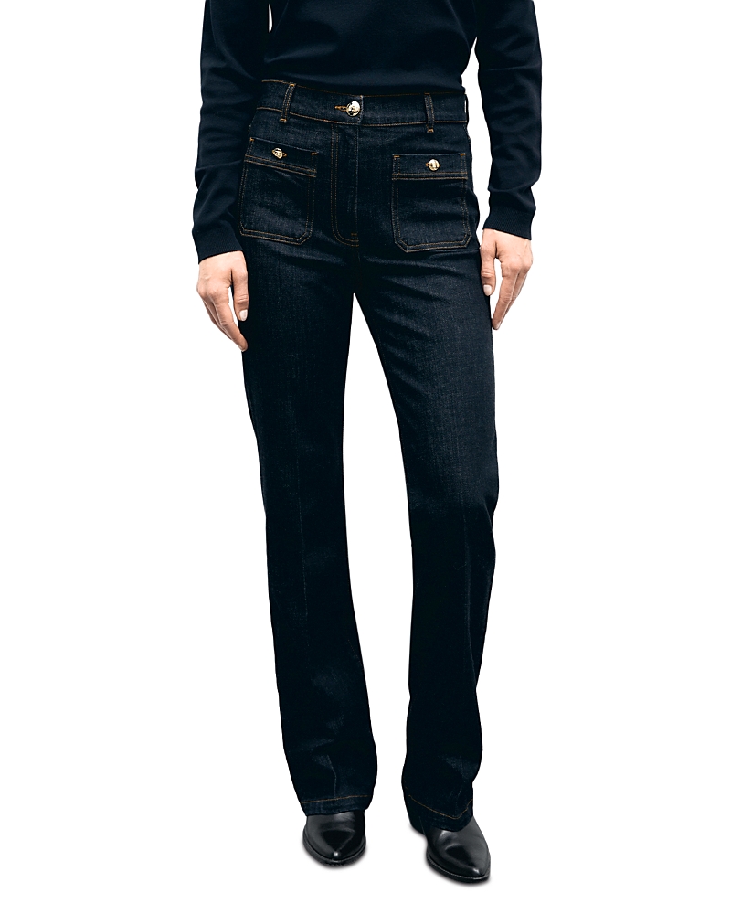Gerard Darel Ivana High Rise Straight Jeans in Black