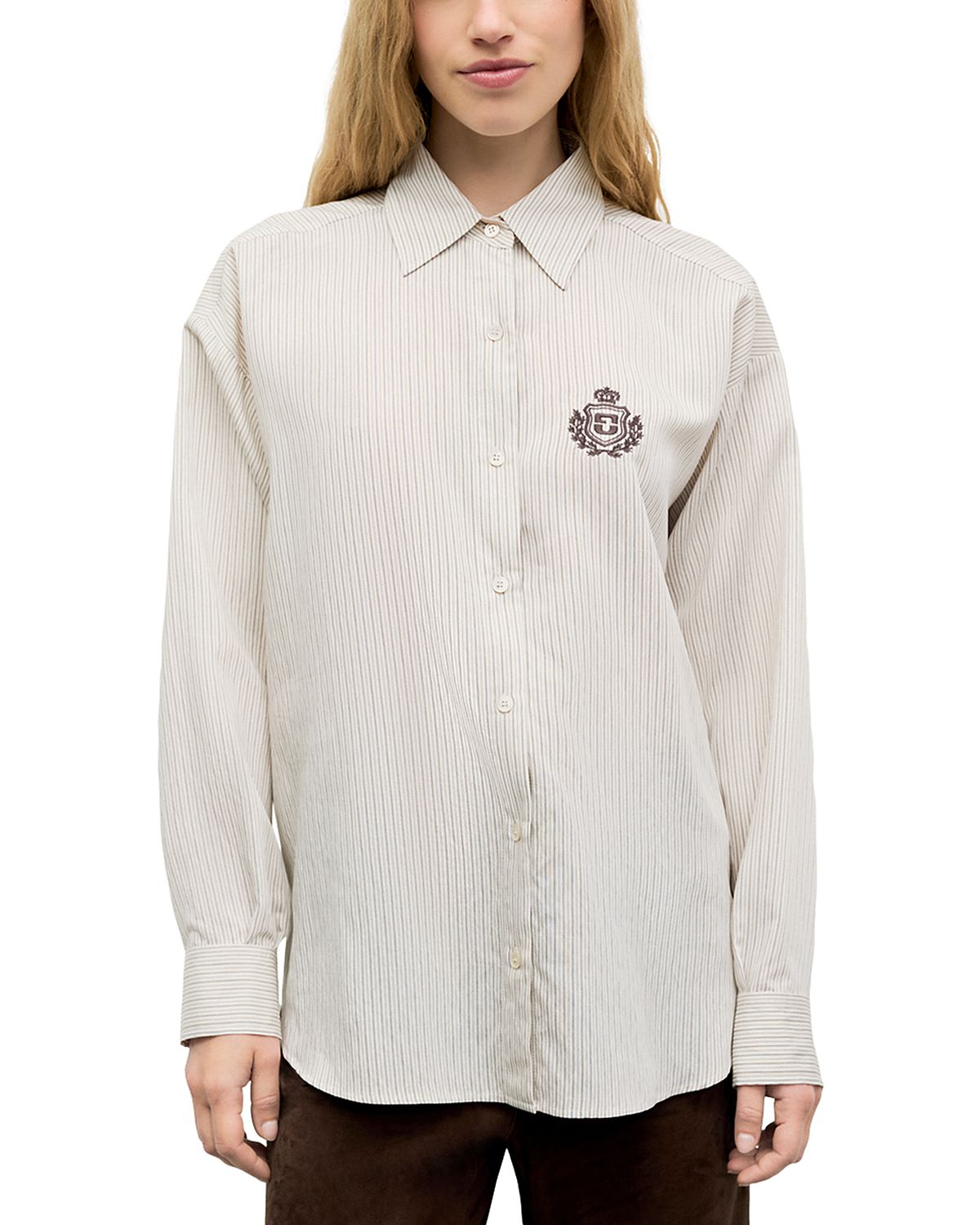 Gerard Darel Lys Logo Button Front Blouse