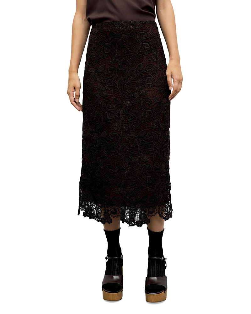 Gerard Darel Tyra Lace Midi Skirt