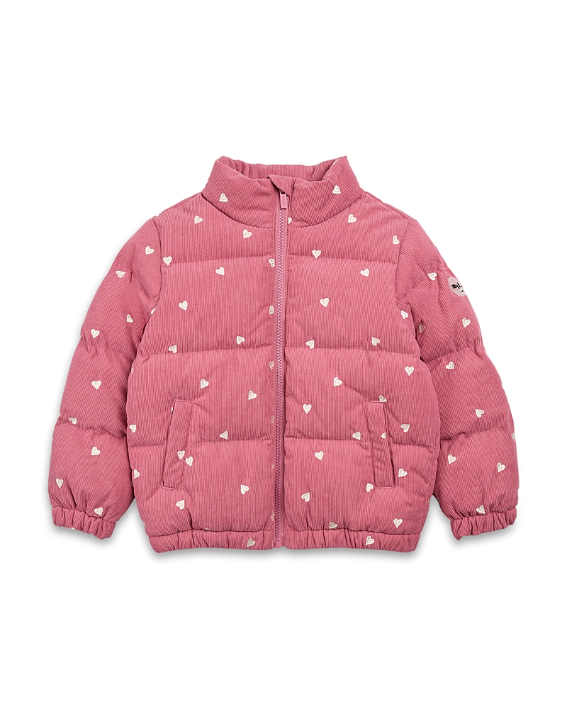 Miles The Label Girls' Hearts Corduroy Lightweight Jacket - Little Kid, Big Kid In Pink