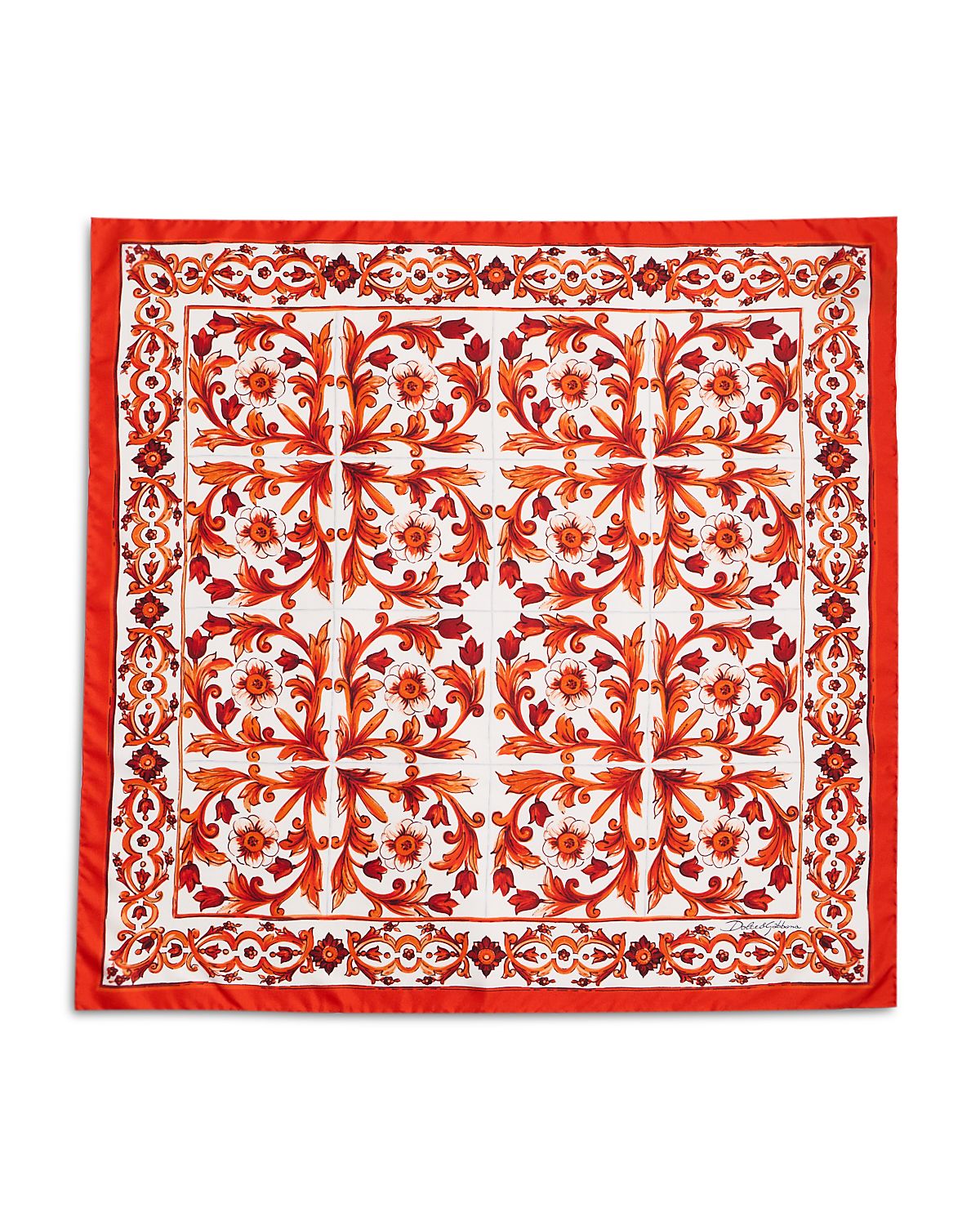 Dolce & Gabbana Majolica Silk Twill Scarf