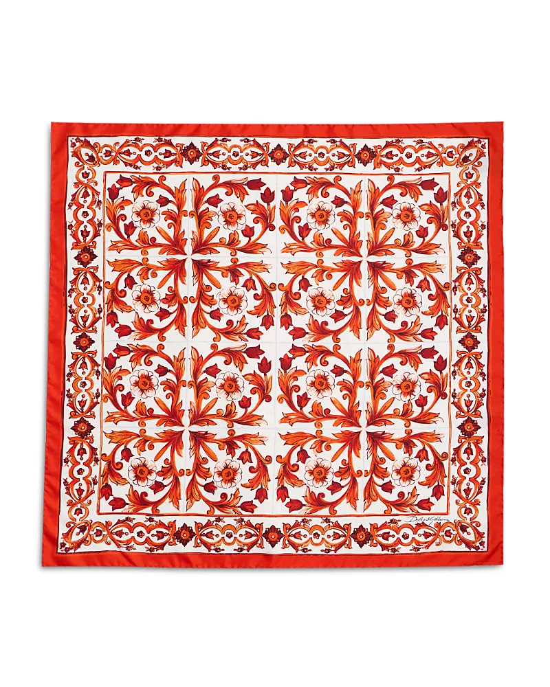 Dolce & Gabbana Majolica Silk Twill Scarf