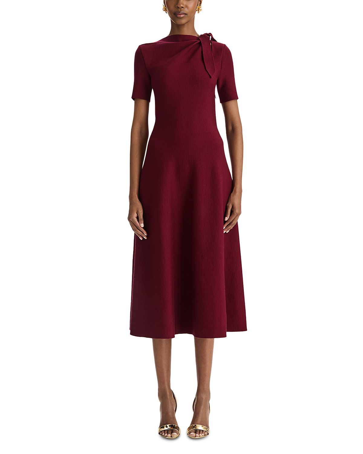 Oscar de la Renta Tie Neck Knit Dress