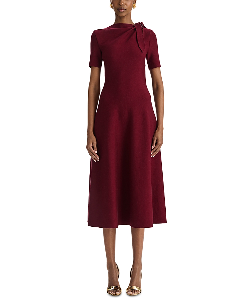 Oscar de la Renta Tie Neck Knit Dress