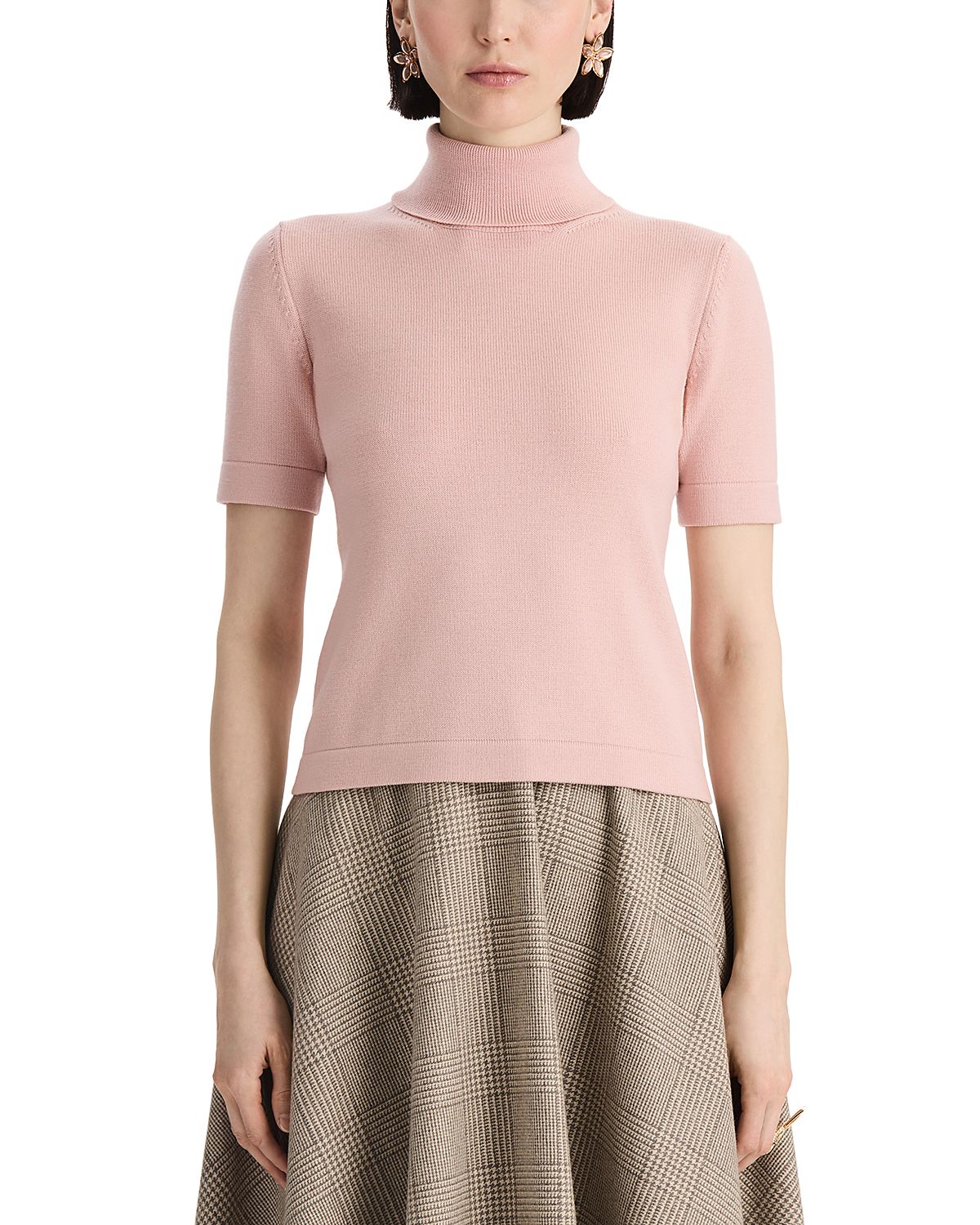 Oscar de la Renta Foldover Turtleneck Top