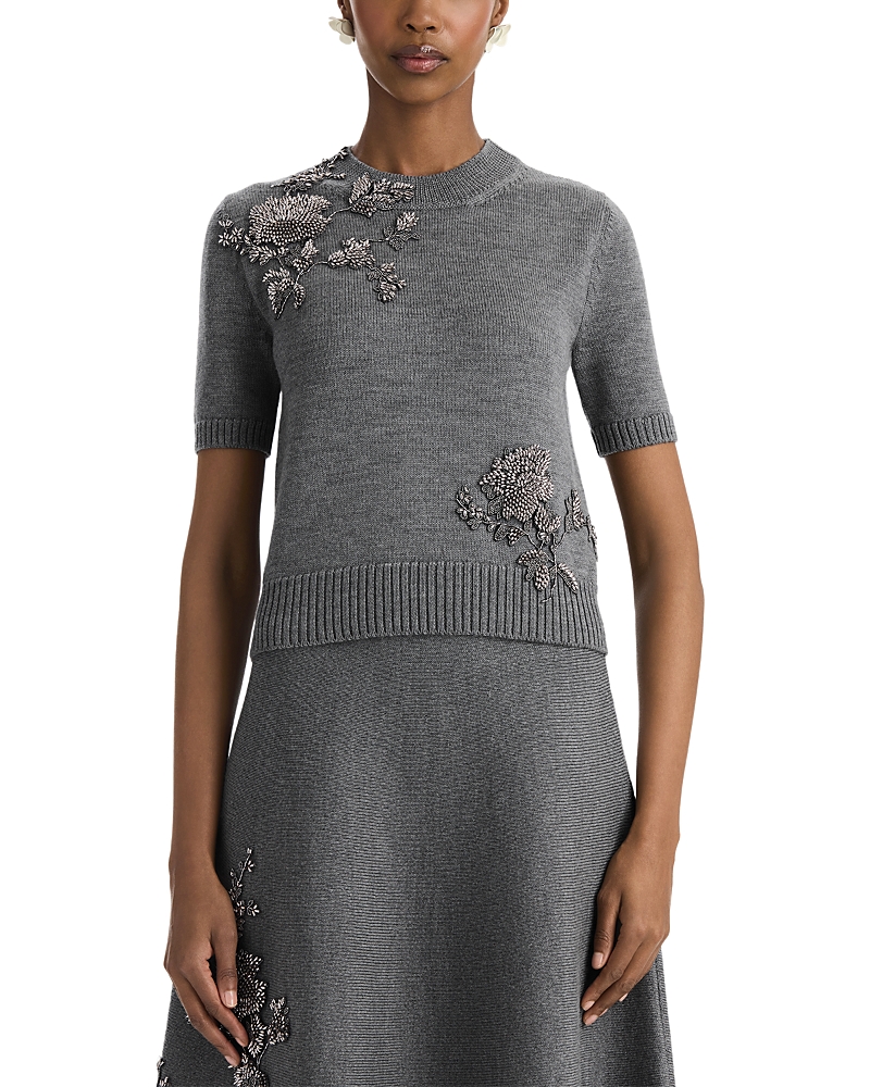 Oscar de la Renta Wool Crewneck Sweater