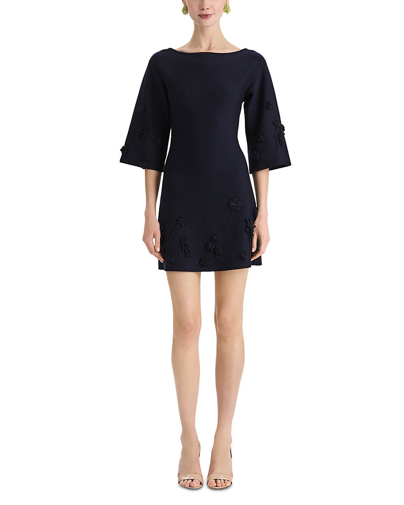 Oscar de la Renta Wool Blend Mini Dress