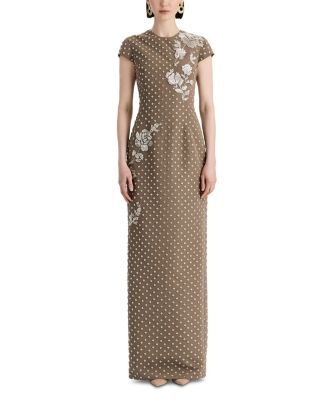 Silk Crystal Embellished Gown
