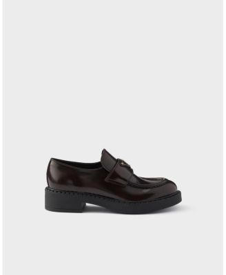 Prada Women's Chocolate Brushed Leather Loafers | Bloomingdale's Shoes