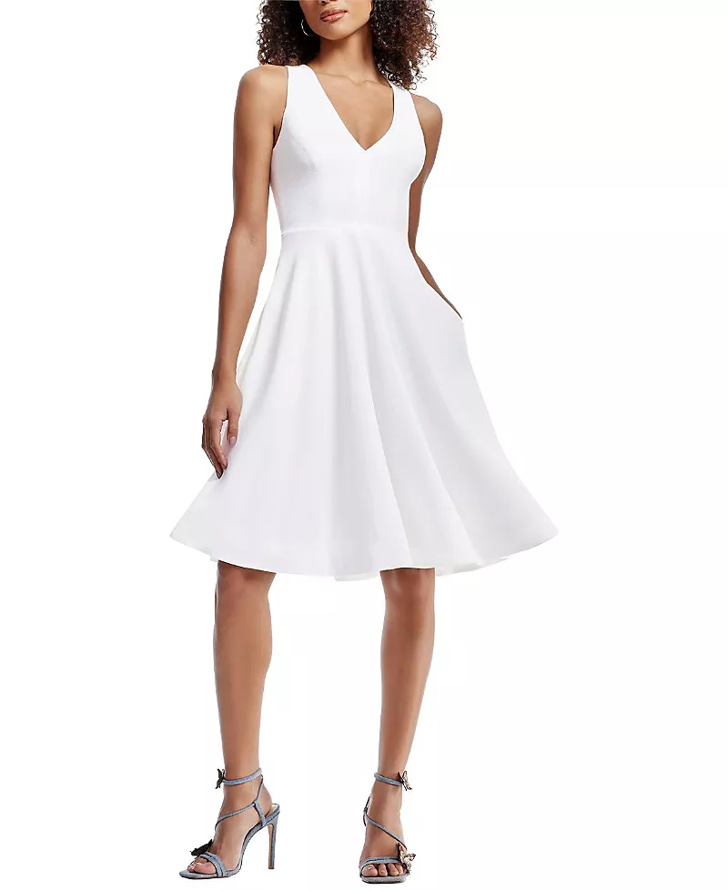 Dress the Population Catalina V-Neck A-Line Midi Dress