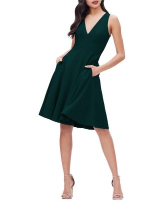 Dress The Population Catalina V-Neck A-Line Midi Dress