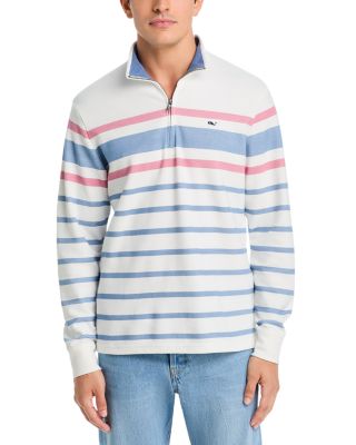 Engineered Breton Stripe Quarter Zip Sweater