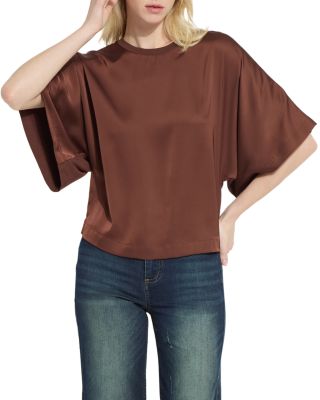 Lysse Ginger Mixed Media Dolman Sleeve Top
