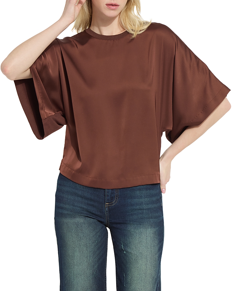 Lysse Ginger Mixed Media Dolman Sleeve Top