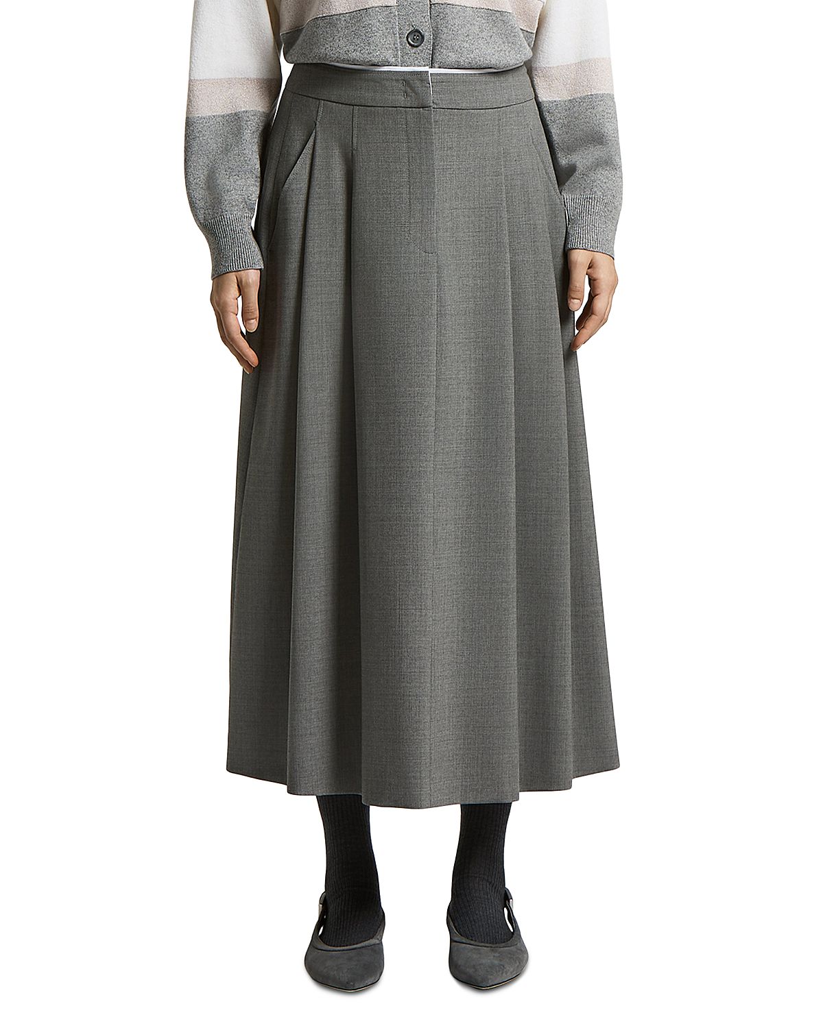 Peserico Stretch Wool Midi Skirt