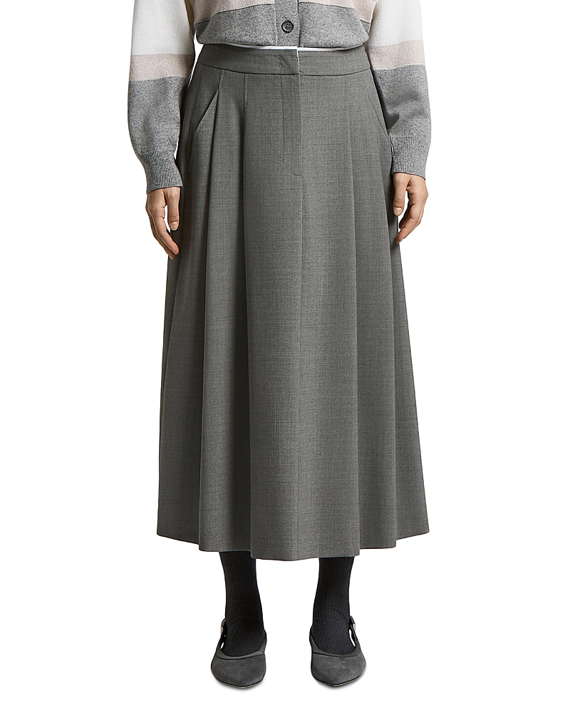Peserico Stretch Wool Midi Skirt