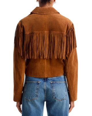 Smoked Paprika Leather Fringe Jacket - thumbnail 4