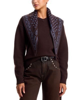 Lennox High V Pullover with Removable Scarf