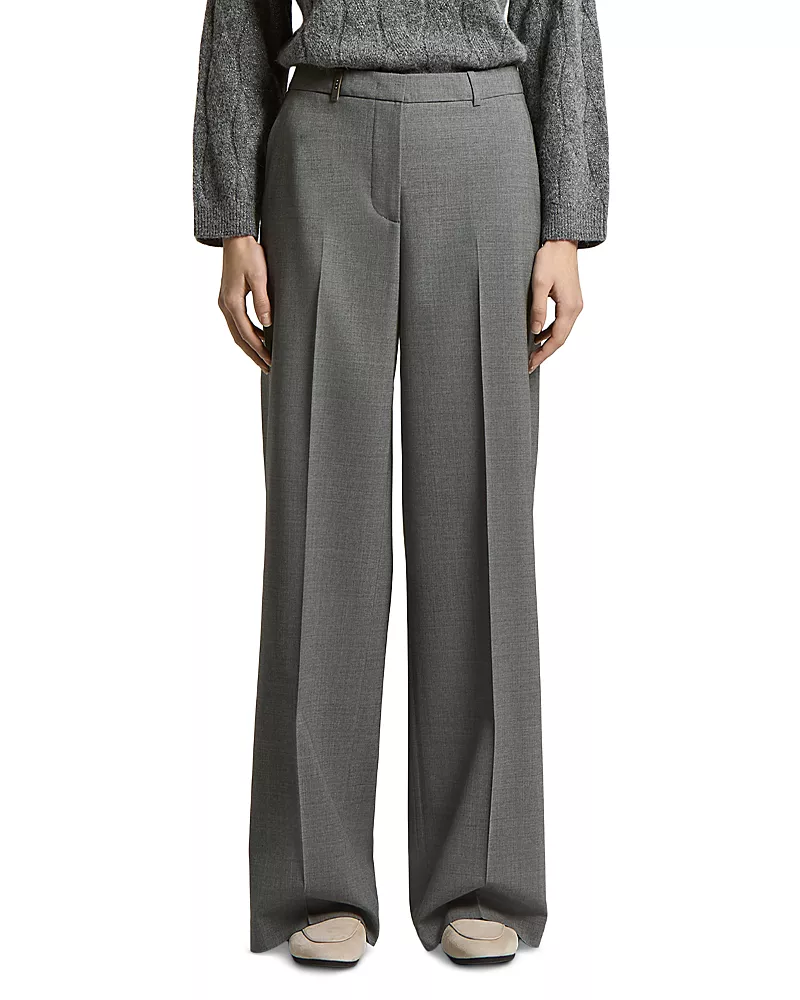 Peserico Two Way Stretch Wool Palazzo Trousers