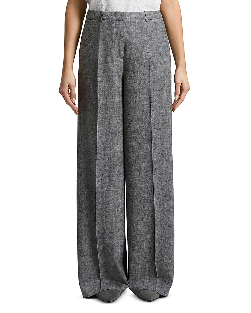 Peserico Woman Pants in Stretch Wool Viscose Lurex Micro Pied de Poule