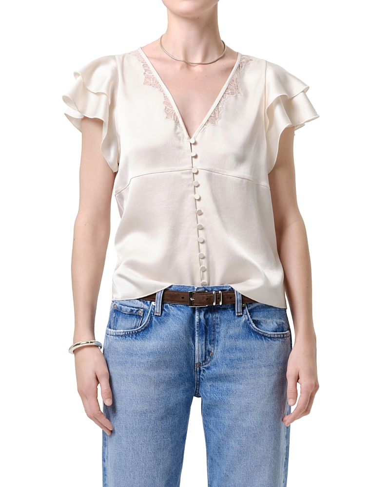 Citizens of Humanity Lola Flutter Lace Sleeve Top
