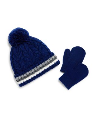 Boys' Two Piece Chunky Cable Knit Hat & Mittens Set - Baby