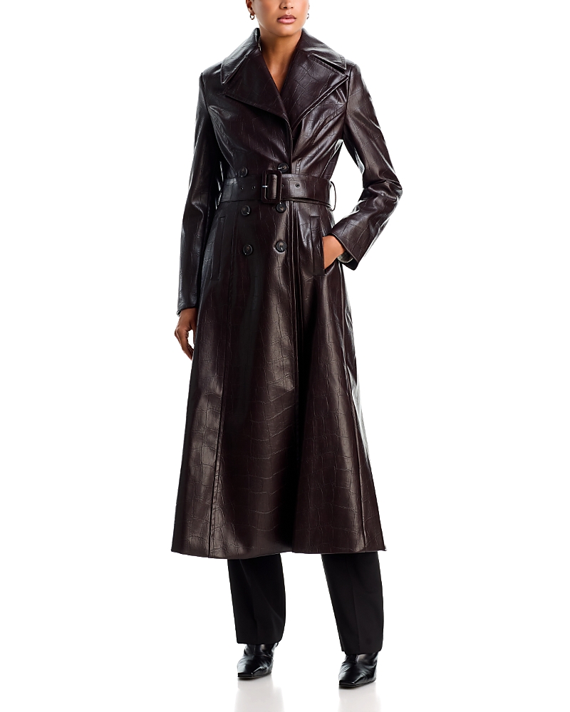 Bardot Andors Faux Croc Leather Coat