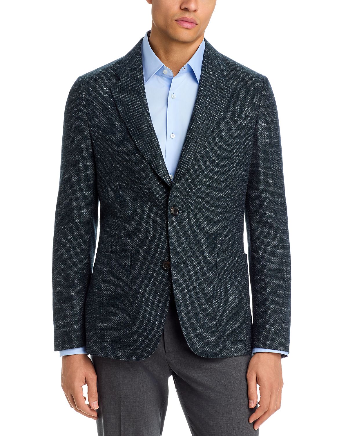 Paul Smith Regular Fit Textured Solid Wool Blend Jacket