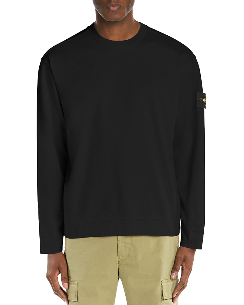 Stone Island Felpa Logo Patch Cotton Crewneck Sweater