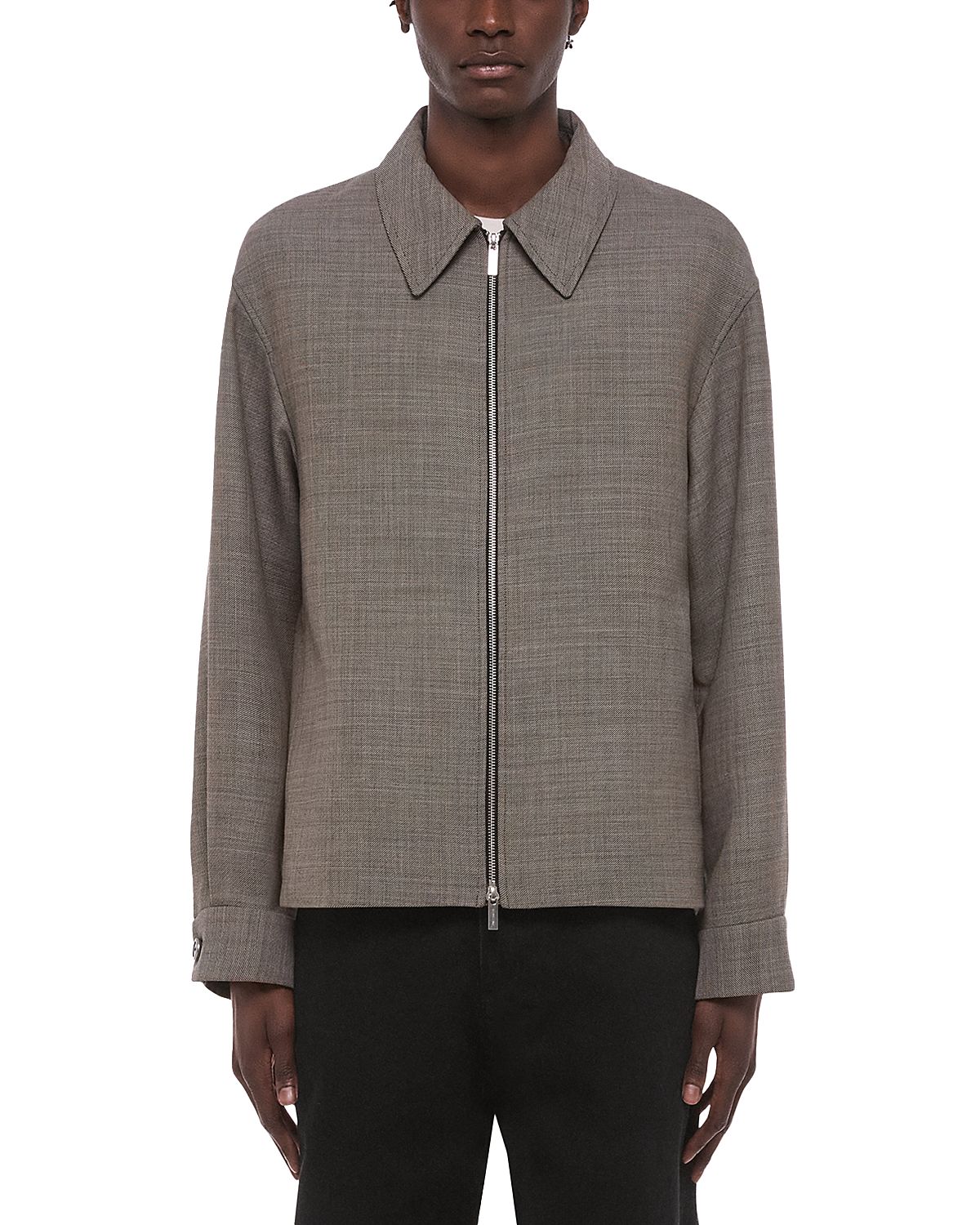Helmut Lang Sharkskin Wool Blend Shirt Jacket