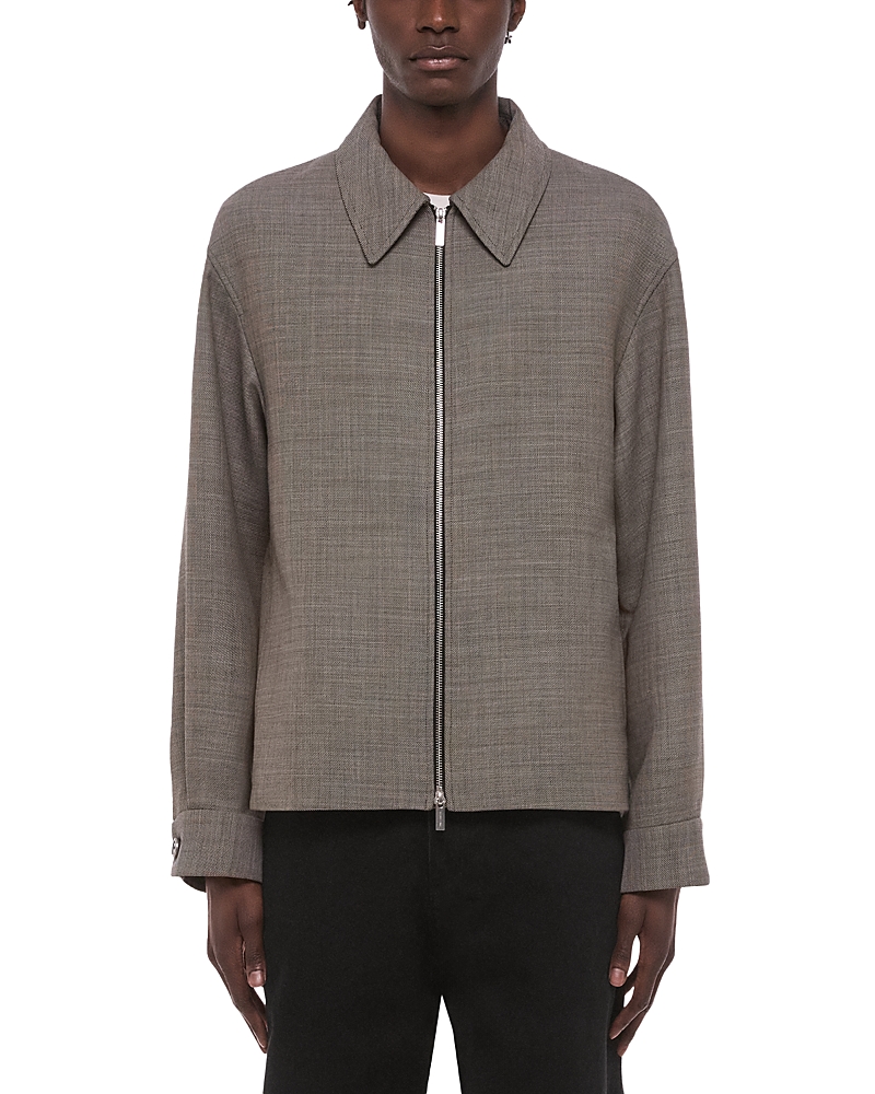 Helmut Lang Sharkskin Wool Blend Shirt Jacket