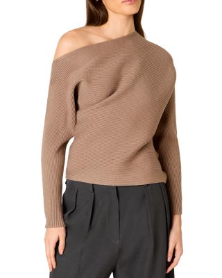 Frances Ottoman Rib One Shoulder Sweater